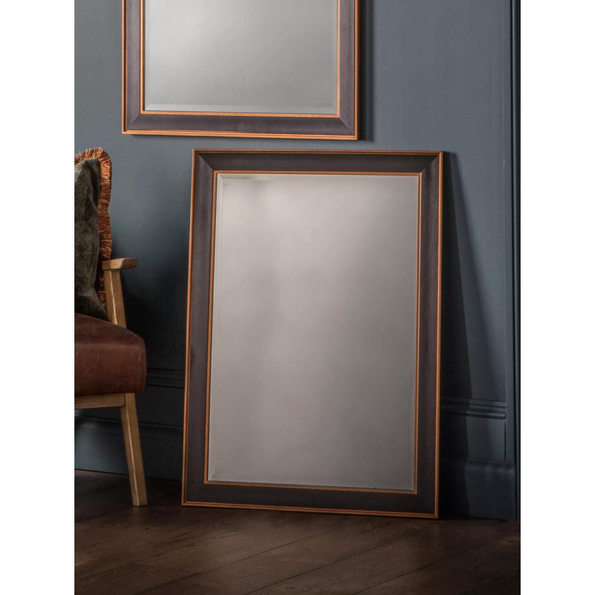 Daltry Rectangular Wall Mirror, Black/Gold – image 2