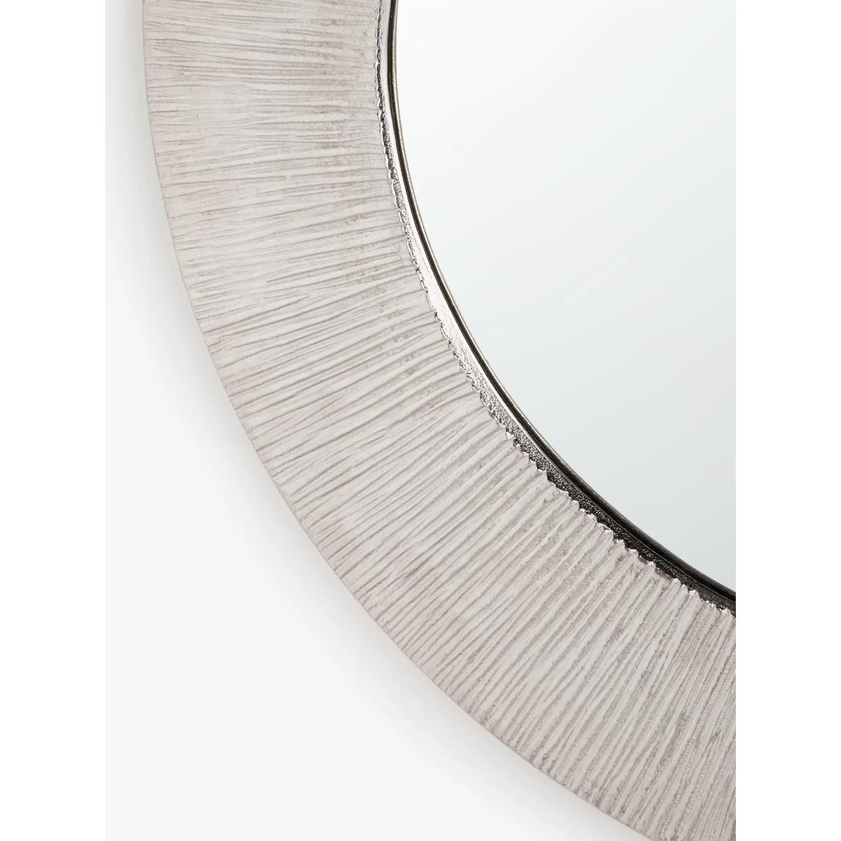 John Lewis & Partners Lunar Scratch Round Mirror, 74cm, Silver – image 2