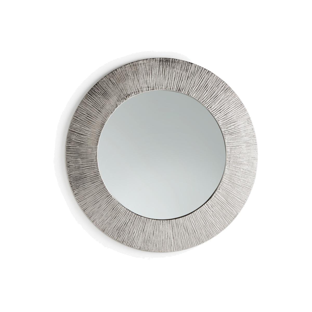 John Lewis & Partners Lunar Scratch Round Mirror, 74cm, Silver – image 1