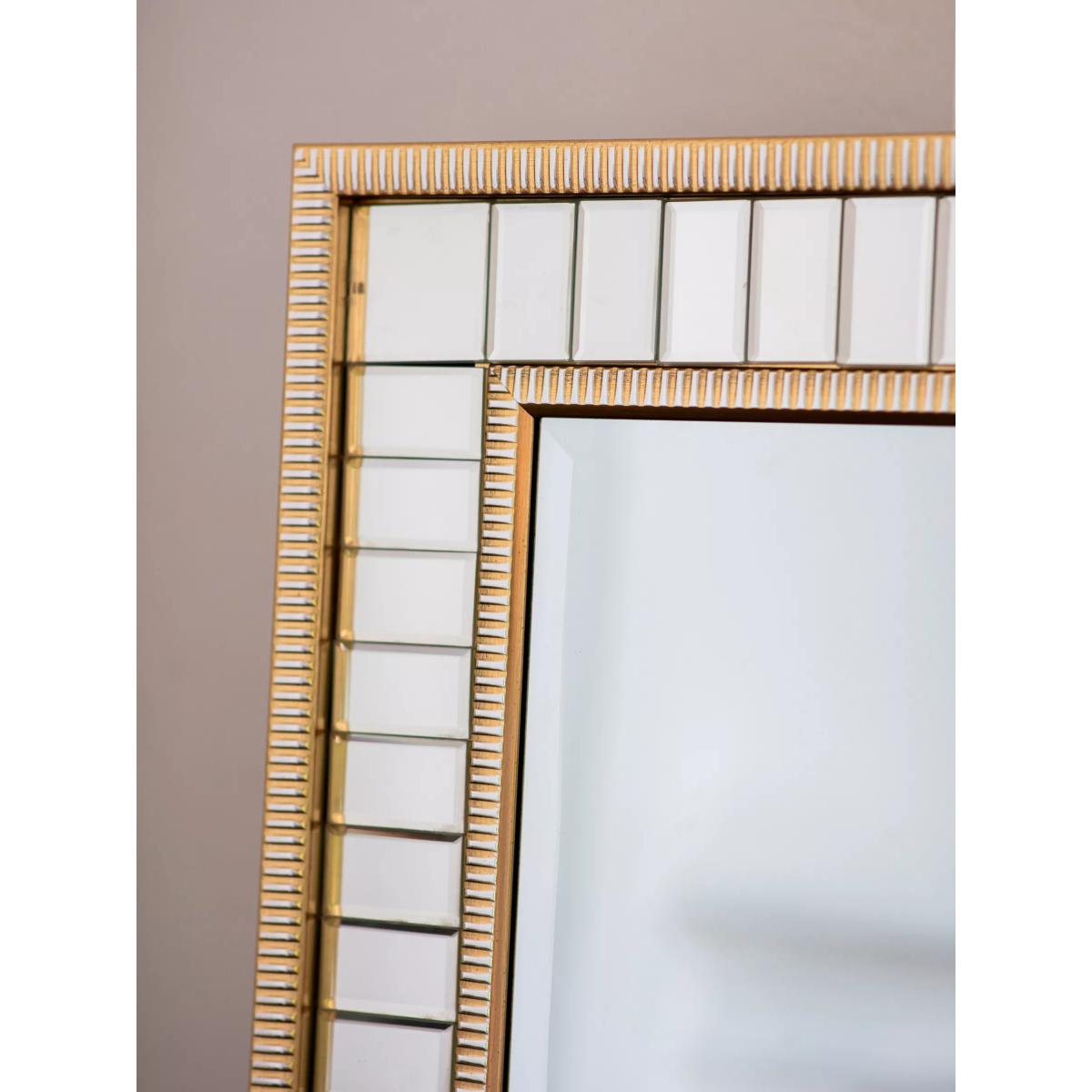 Carlota Rectangular Bevelled Glass Frame Leaner / Wall Mirror, 156 x 76cm, Gold – image 3