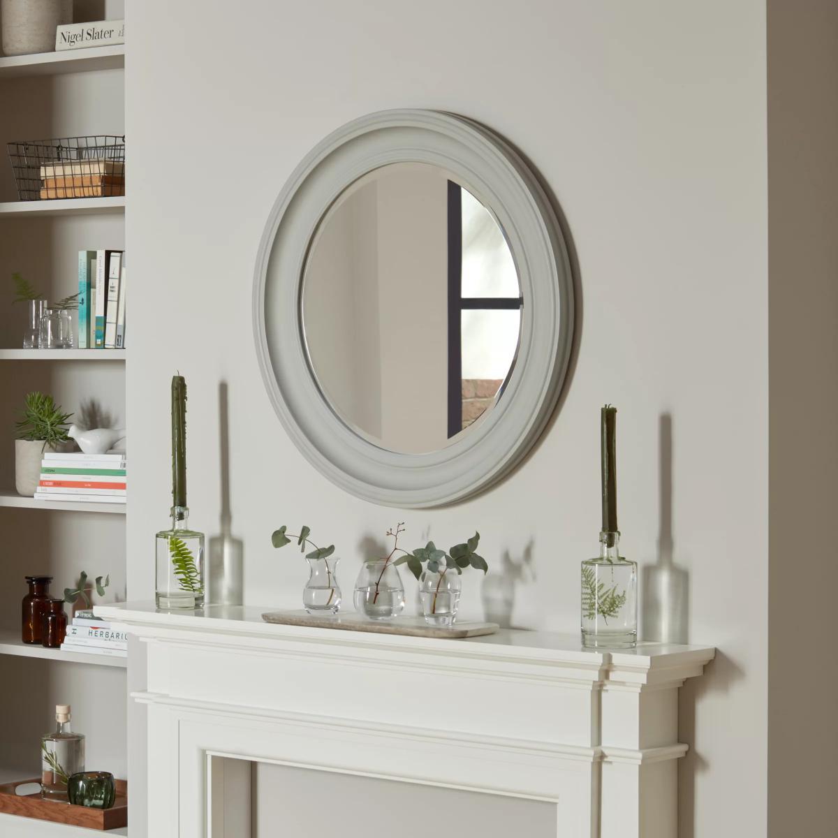 Croft Collection Large Porthole Round Mirror, Dia.68cm, Grey – image 3