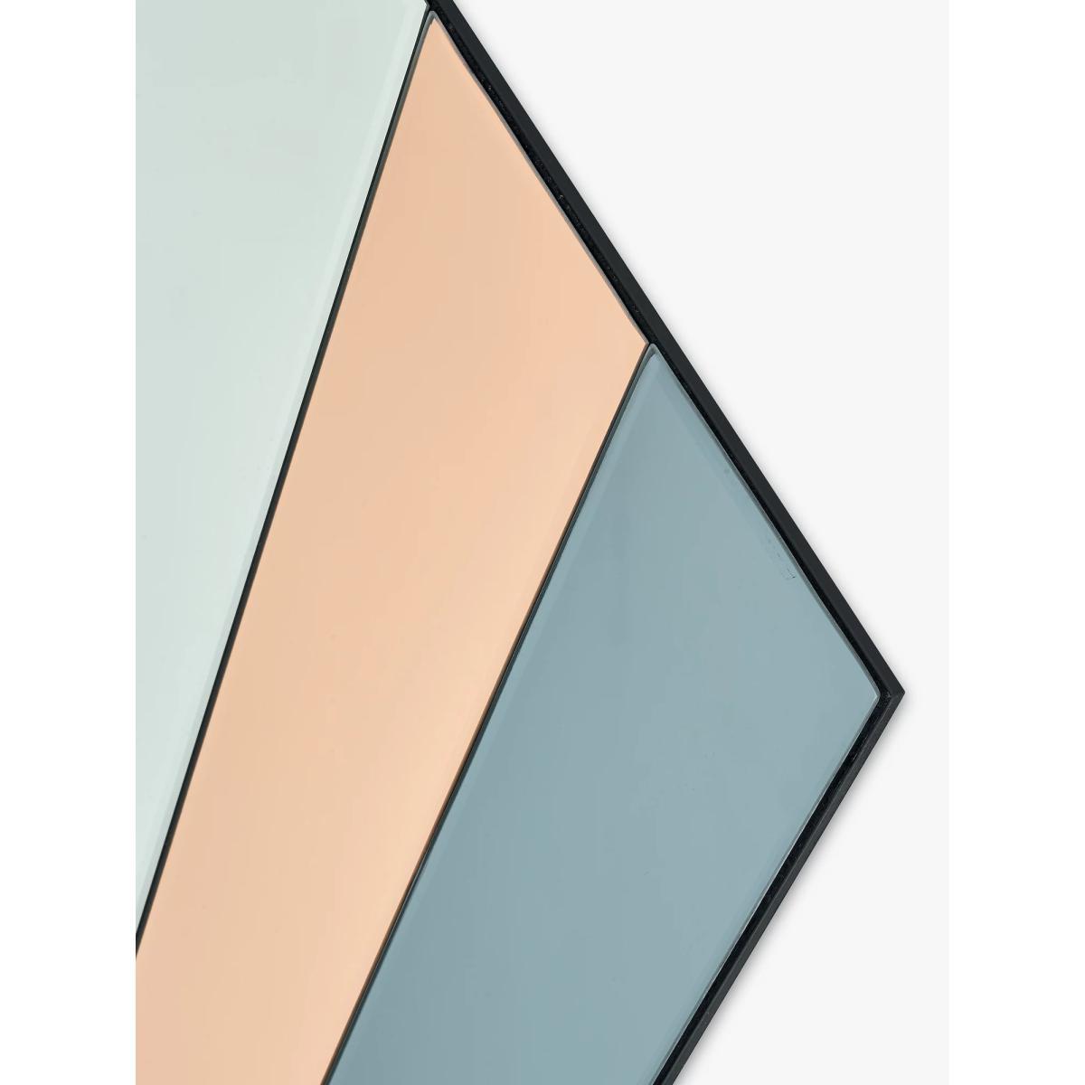 Där Fiachra Geometric Diamond Wall Mirror, 120 x 80cm, Rose Gold/Smoke Grey – image 2