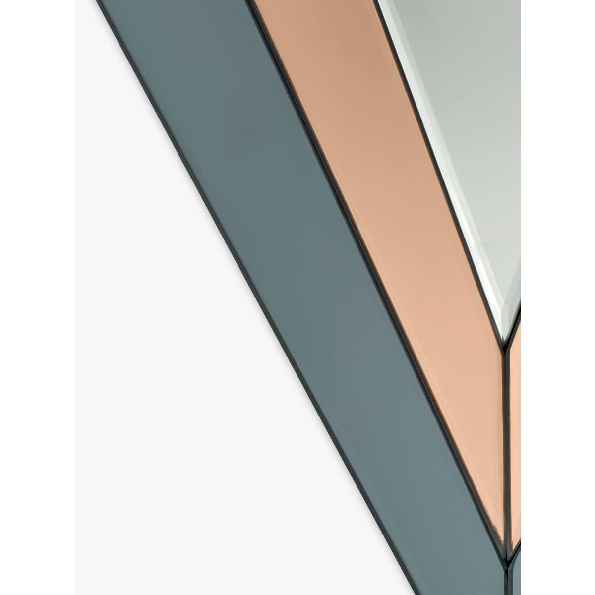 Där Fiachra Geometric Diamond Wall Mirror, 120 x 80cm, Rose Gold/Smoke Grey – image 3