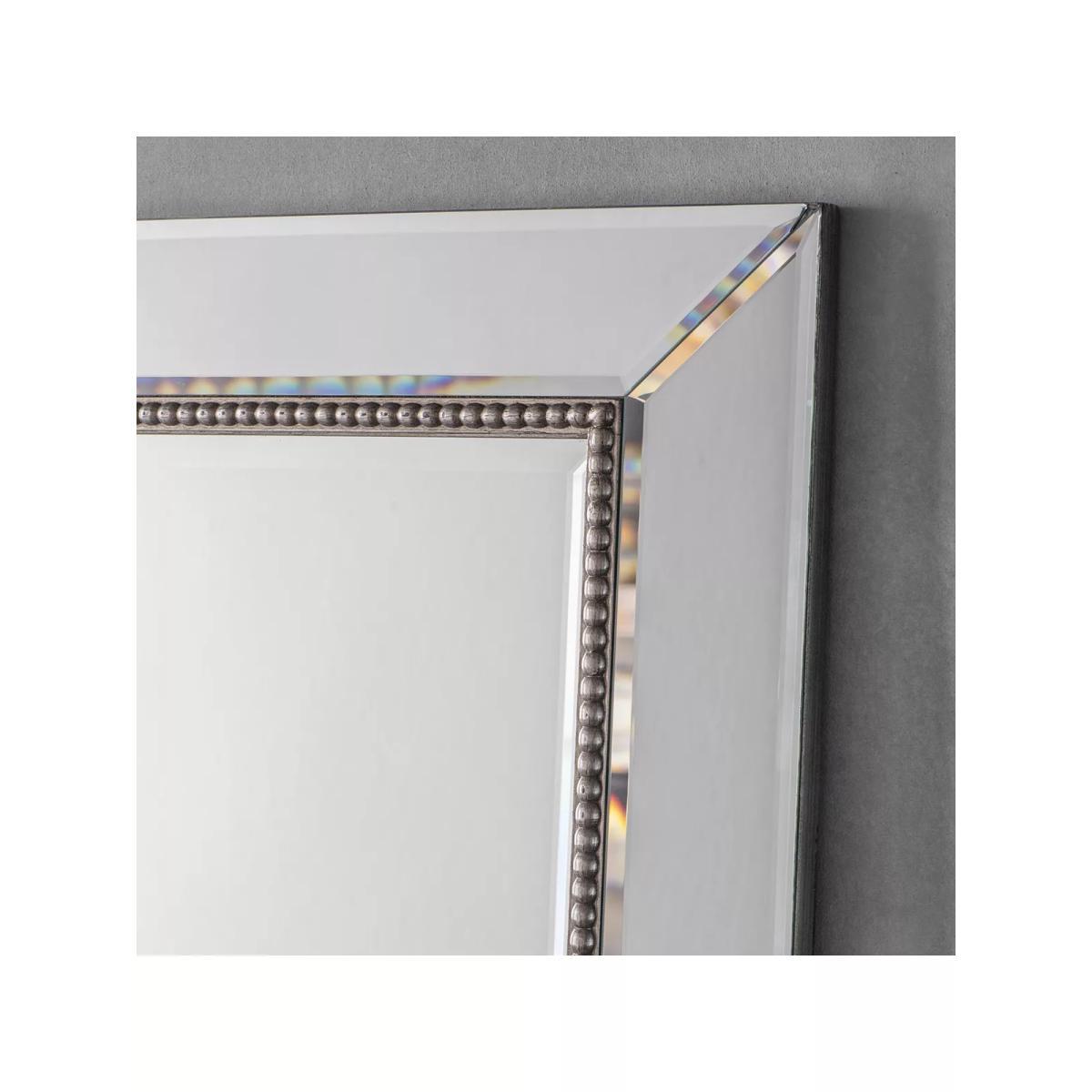 Regent Rectangular Beaded Glass Frame Wall Mirror, 120 x 95cm, Clear – image 3