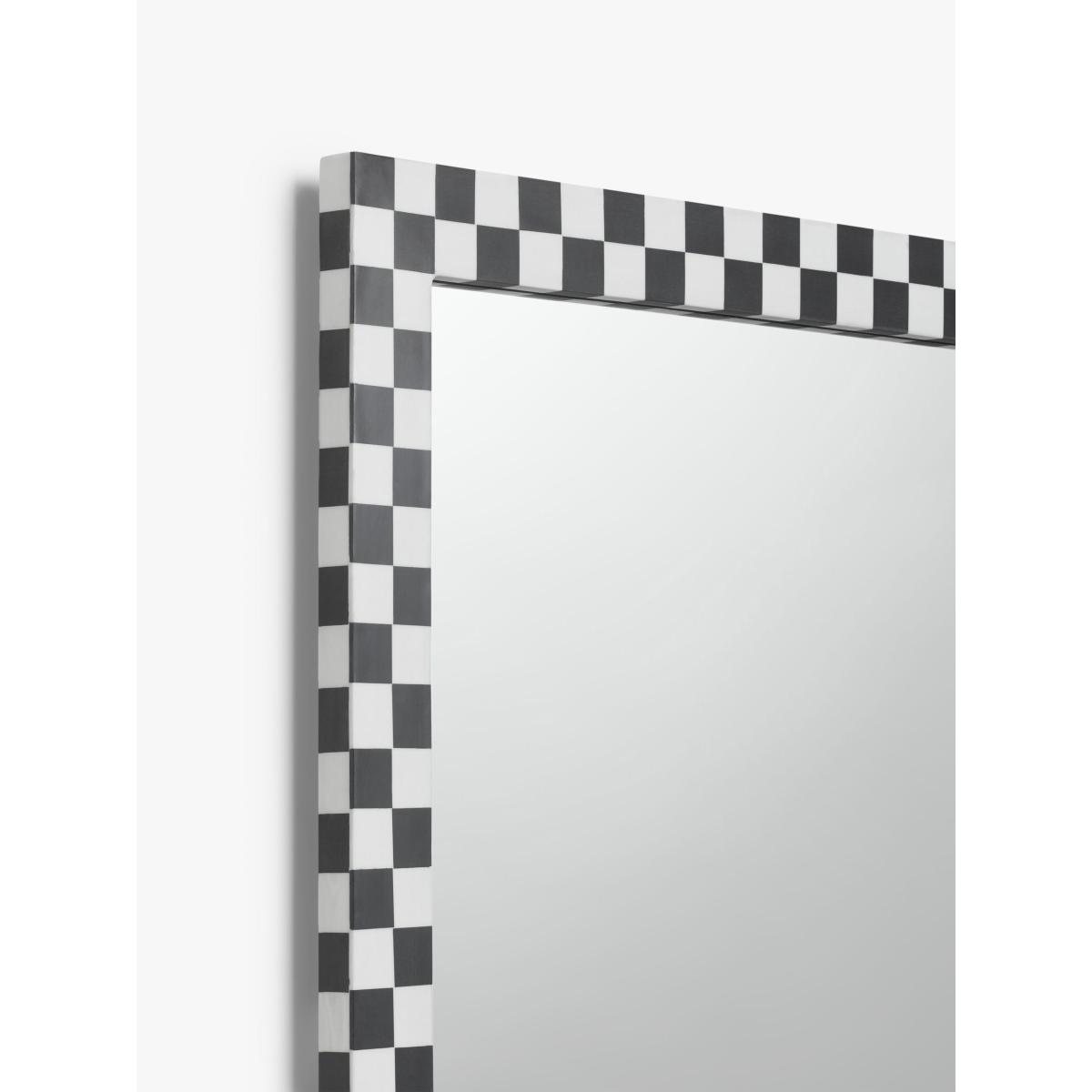 John Lewis Checkerboard Rectangular Wall Mirror, 72 x 50cm, Black/White – image 3