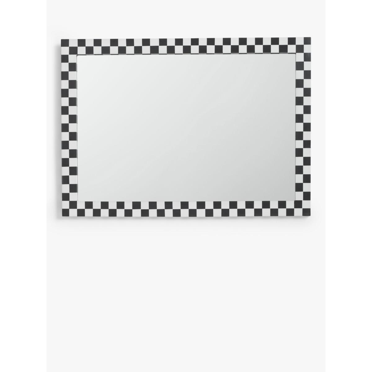 John Lewis Checkerboard Rectangular Wall Mirror, 72 x 50cm, Black/White – image 5