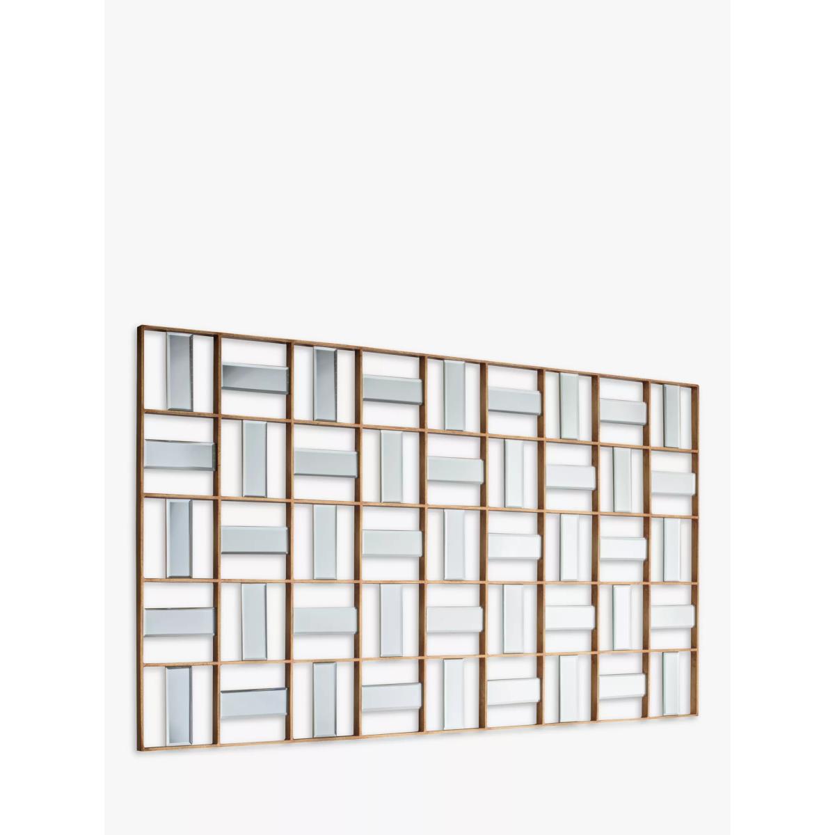 Honeycomb Rectangular Wall Mirror, 132 x 73cm, Gold – image 2