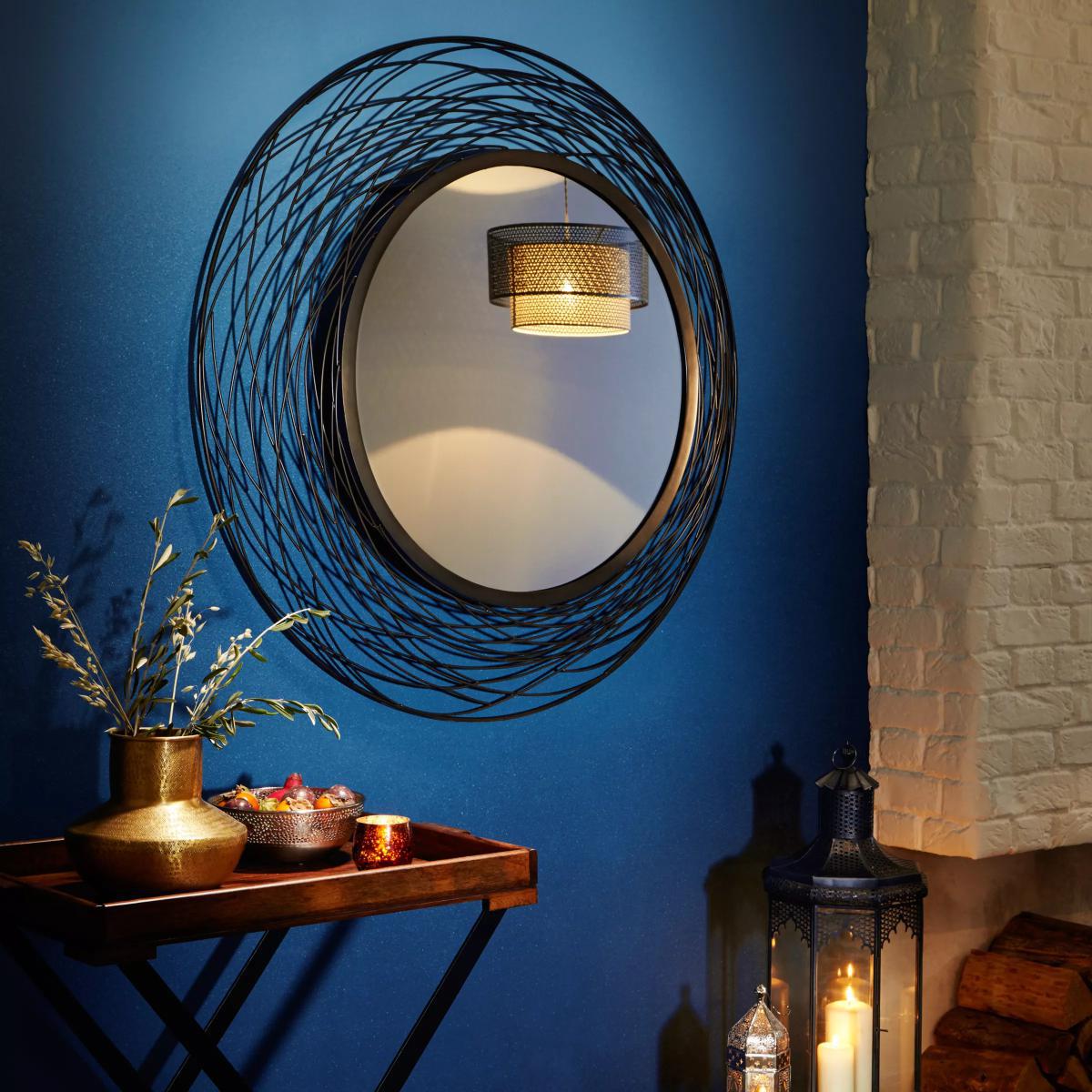 John Lewis & Partners Fusion Swirl Mirror, Dia.114cm, Grey – image 5