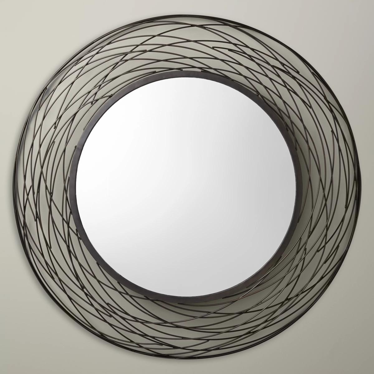 John Lewis & Partners Fusion Swirl Mirror, Dia.114cm, Grey – image 1