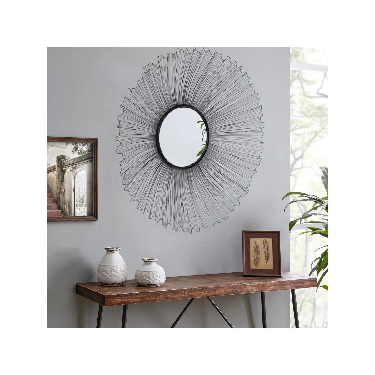 John Lewis & Partners Petal Frame Large Round Wall Mirror, 114cm, Black – image 5