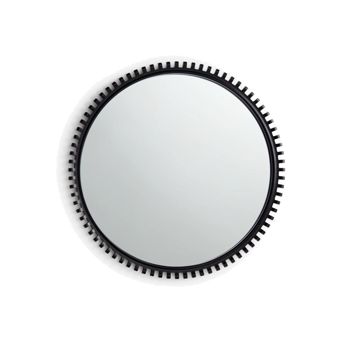 John Lewis & Partners Cogs Round Frame Wall Mirror, 90cm, Black – image 1