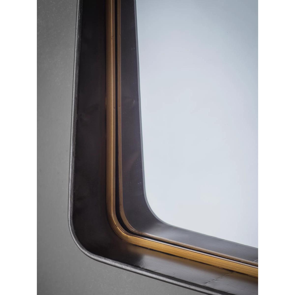 Earl Rectangular Rounded Corners Metal Frame Mirror, 62 x 41.5cm, Bronze/Gold – image 3