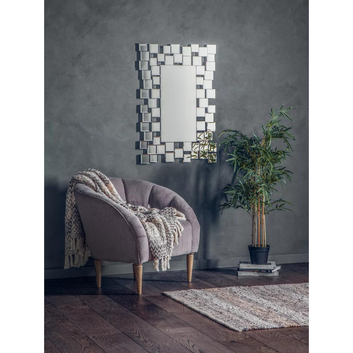 Brielle Rectangular Mirror, 89 x 60cm, Silver – image 5