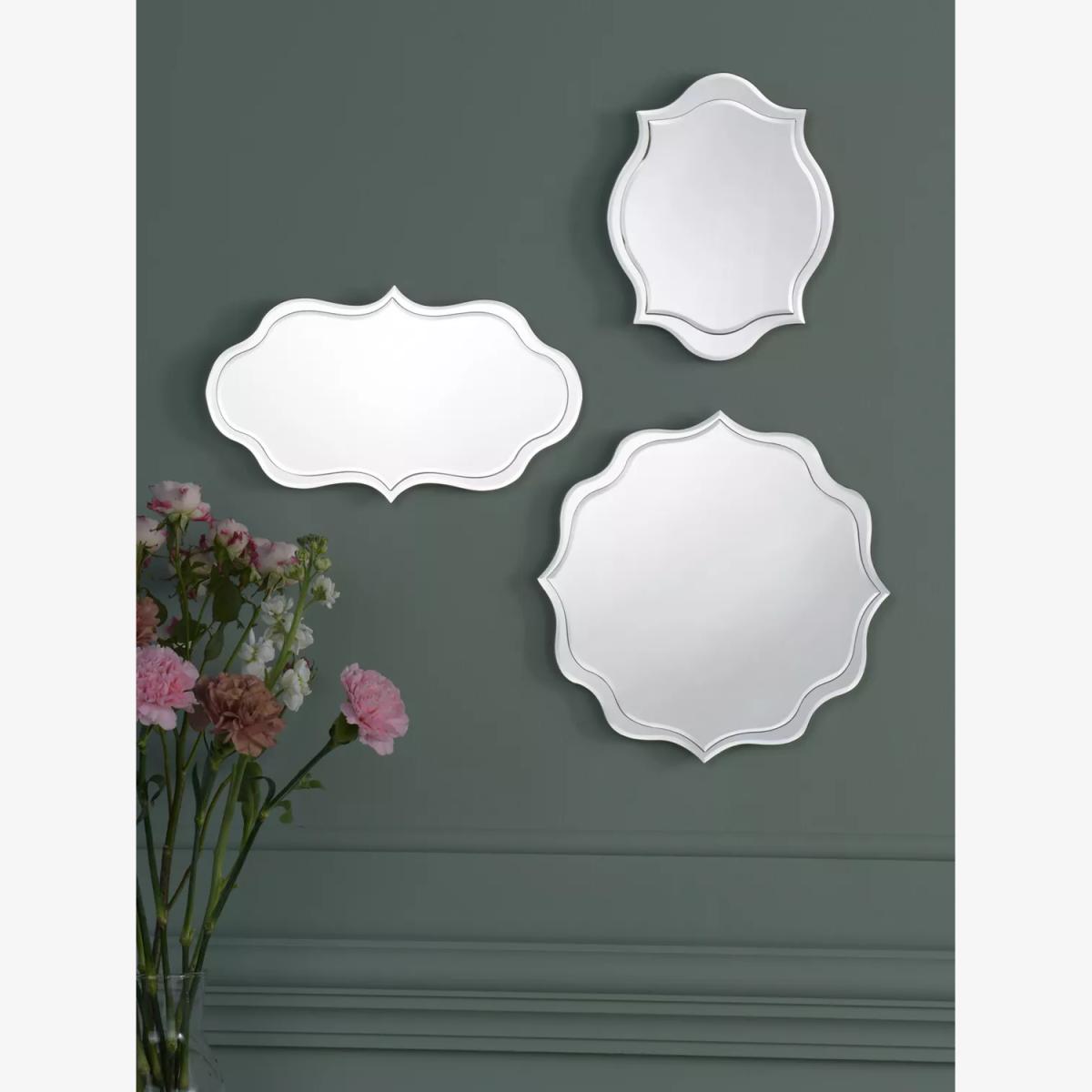 Laura Ashley Rochelle Wall Mirror, Set of 3, Clear – image 1
