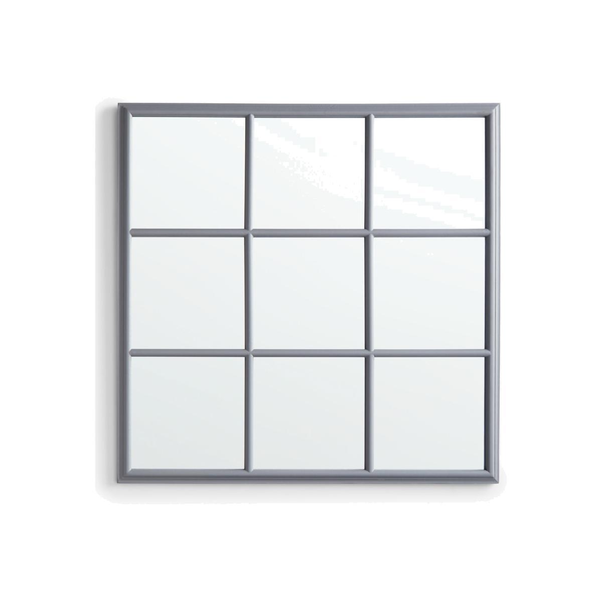 ANYDAY John Lewis & Partners Wood Frame Square Window Wall Mirror, 95 x 95cm, Grey – image 1