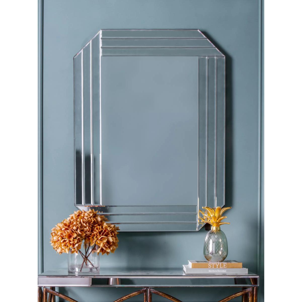 Burgate Rectangular Glass Frame Mirror, 101.5 x 76cm, Clear – image 2