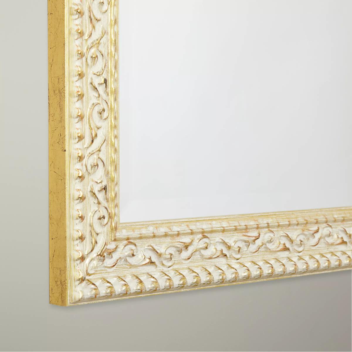 John Lewis & Partners Beatrice Wood Frame Mirror, Gold/White – image 2