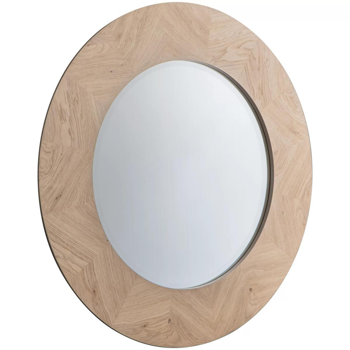 Tapio Wood Inlay Round Mirror, 90cm, Oak – image 2