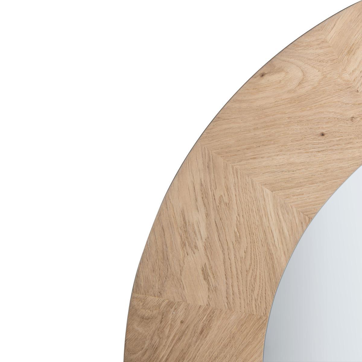 Tapio Wood Inlay Round Mirror, 90cm, Oak – image 4