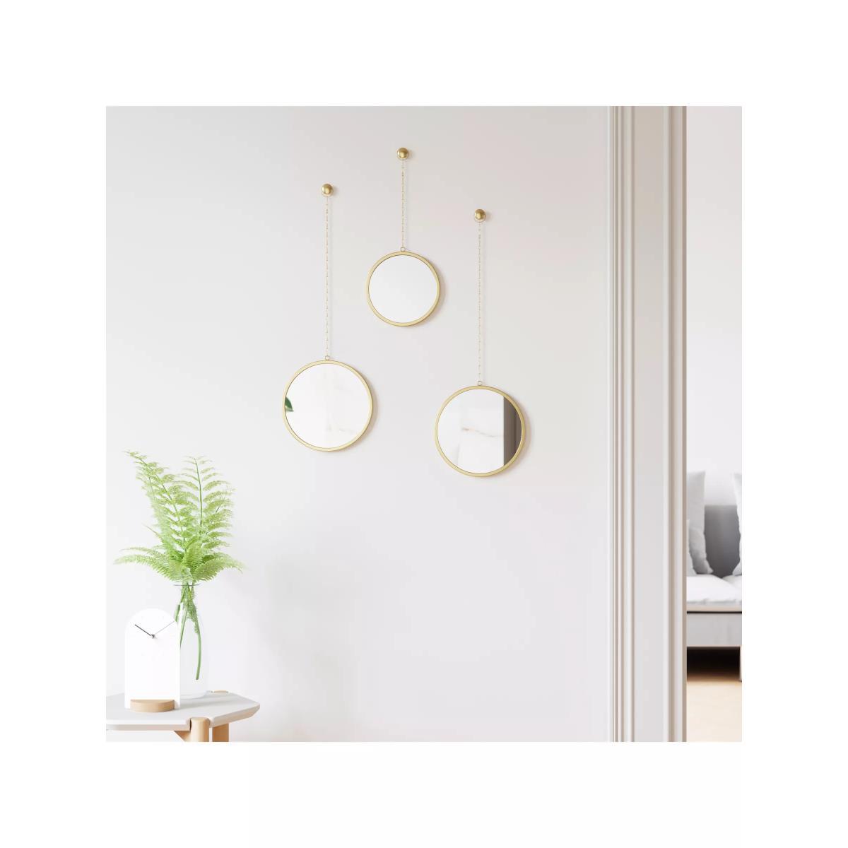 Umbra Dima Round Mirrors, Set of 3, Brass – image 7