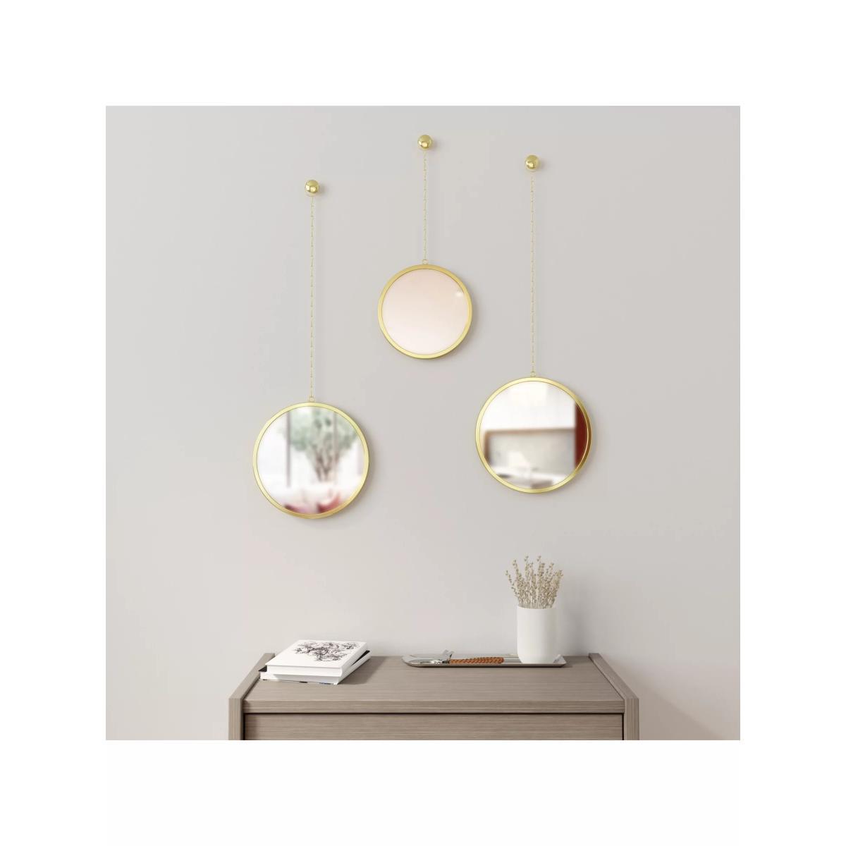 Umbra Dima Round Mirrors, Set of 3, Brass – image 8