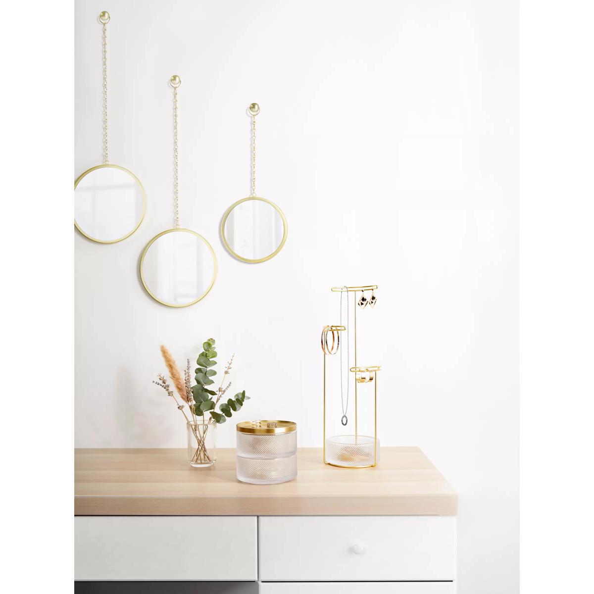 Umbra Dima Round Mirrors, Set of 3, Brass – image 9