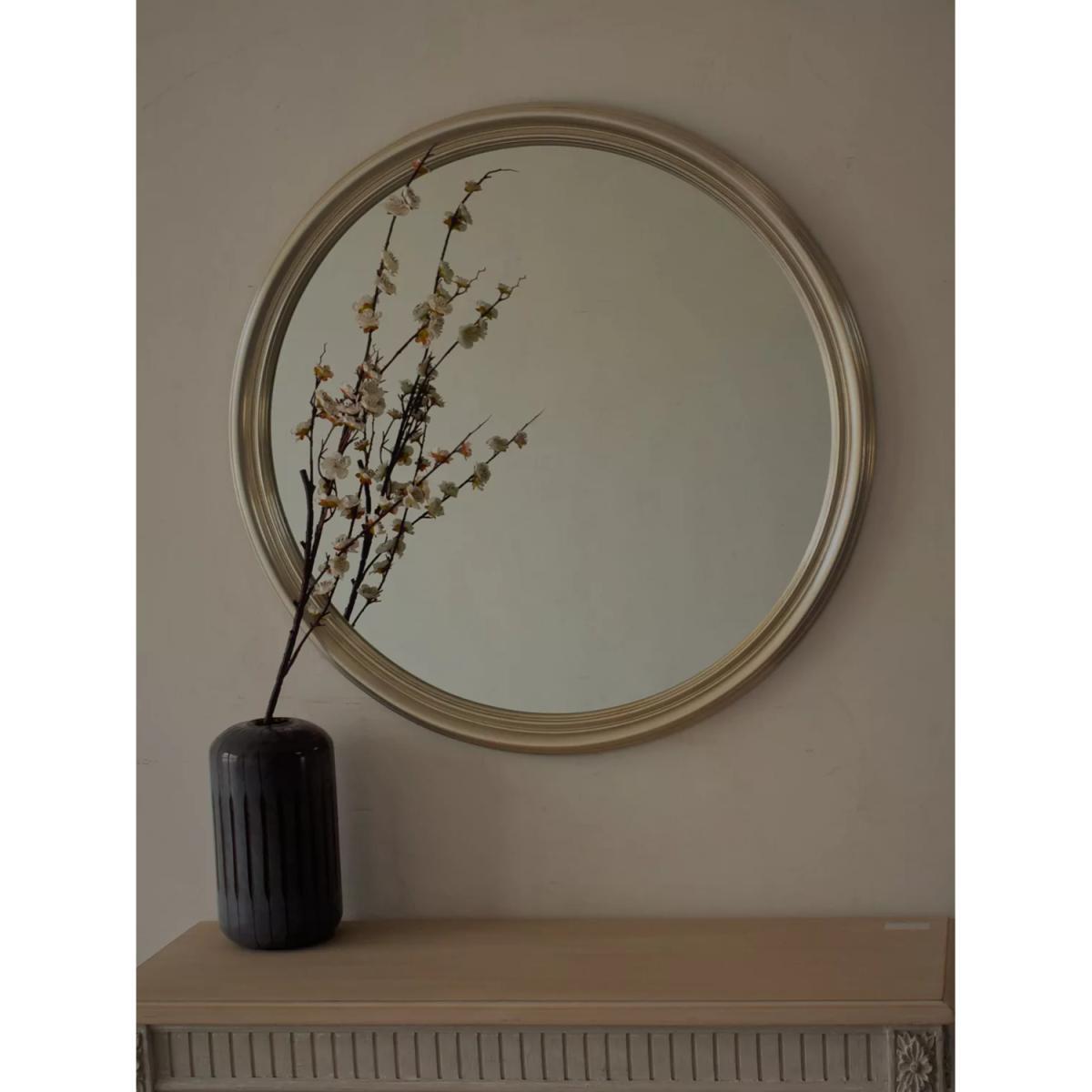 John Lewis & Partners Ribbed Round Wall Mirror, Silver – image 4