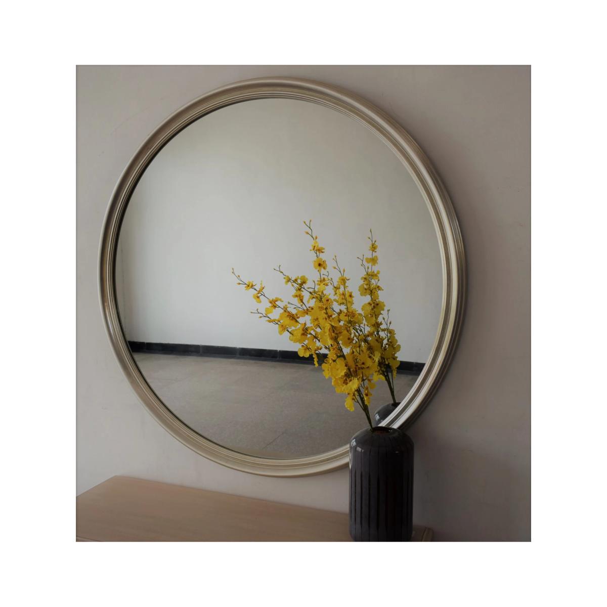 John Lewis & Partners Ribbed Round Wall Mirror, Silver – image 5