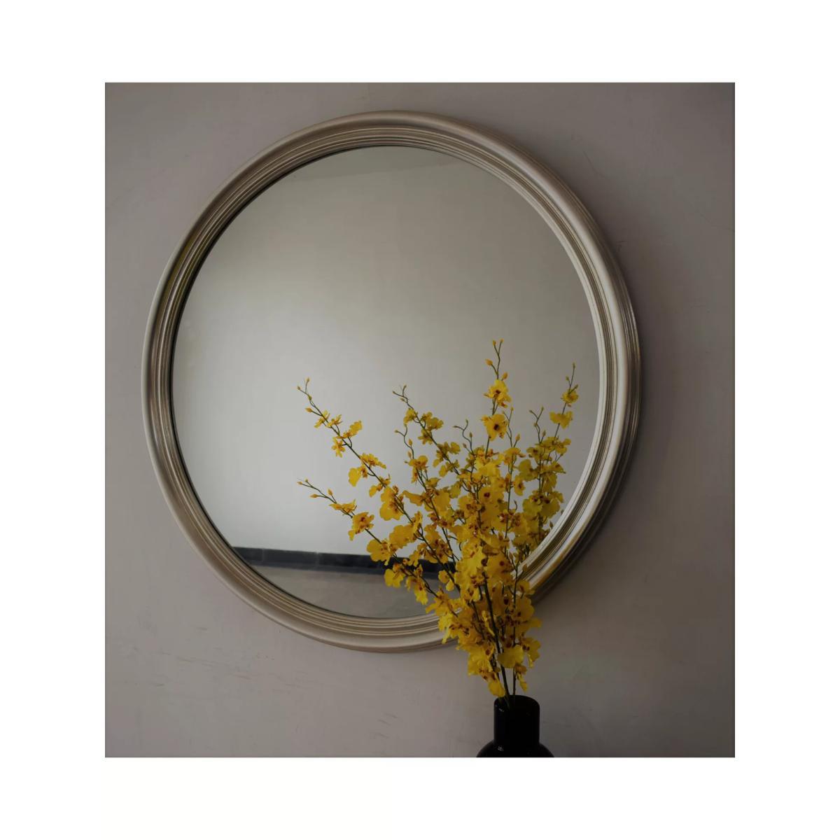 John Lewis & Partners Ribbed Round Wall Mirror, Silver – image 6