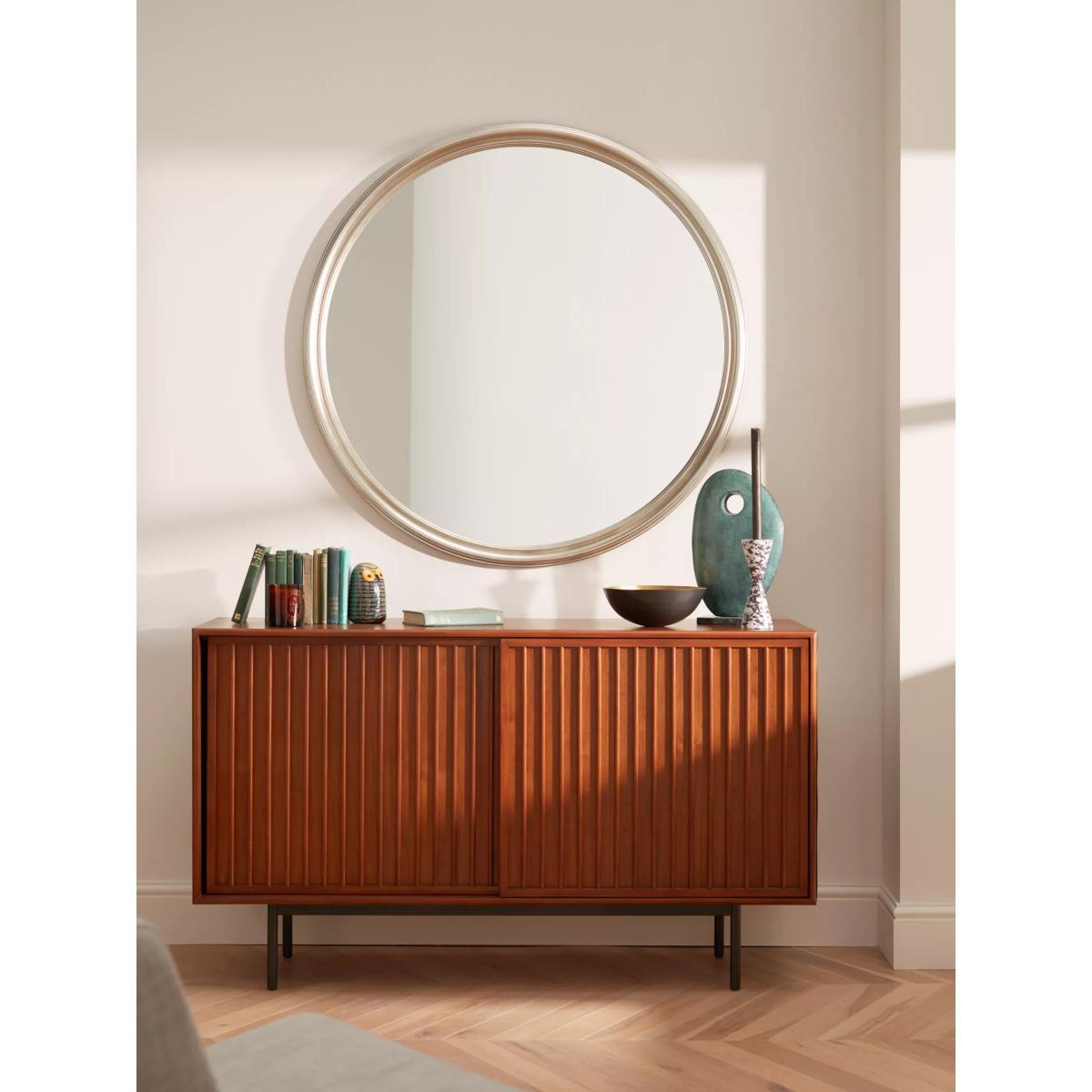 John Lewis & Partners Ribbed Round Wall Mirror, Silver – image 8