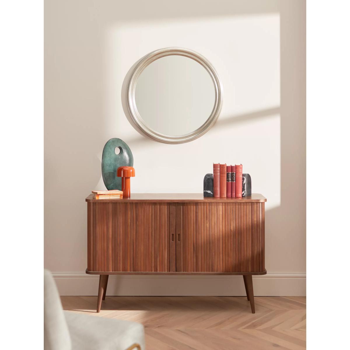 John Lewis & Partners Ribbed Round Wall Mirror, Silver – image 9