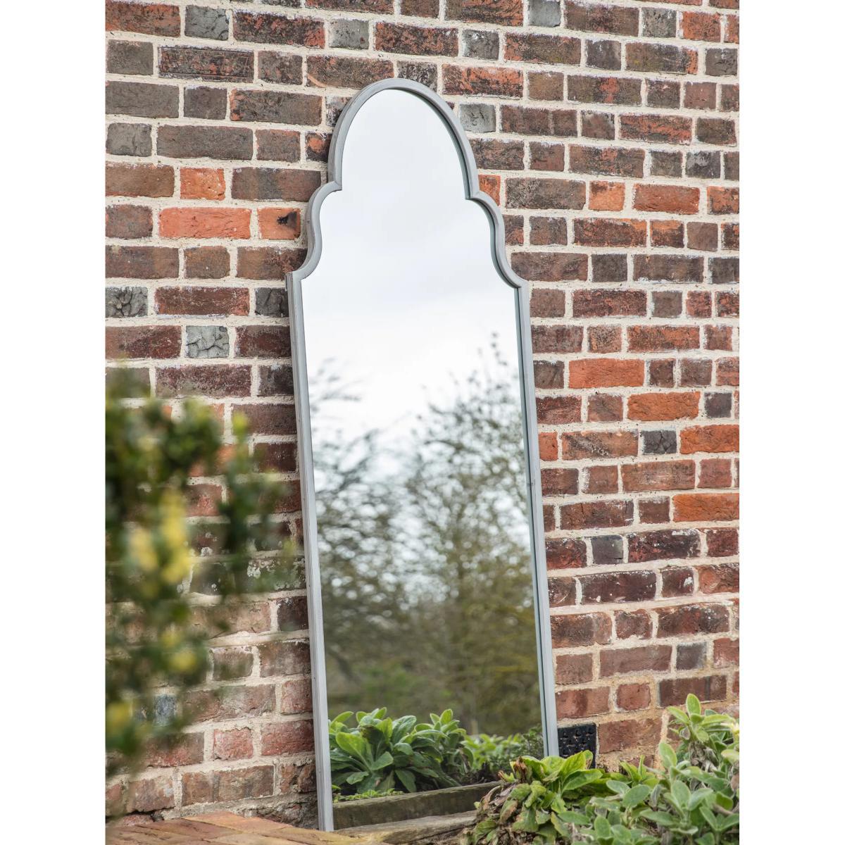 Moroccan Nights Metal Frame Indoor/Outdoor Wall Mirror, 159 x 61cm, Grey – image 7