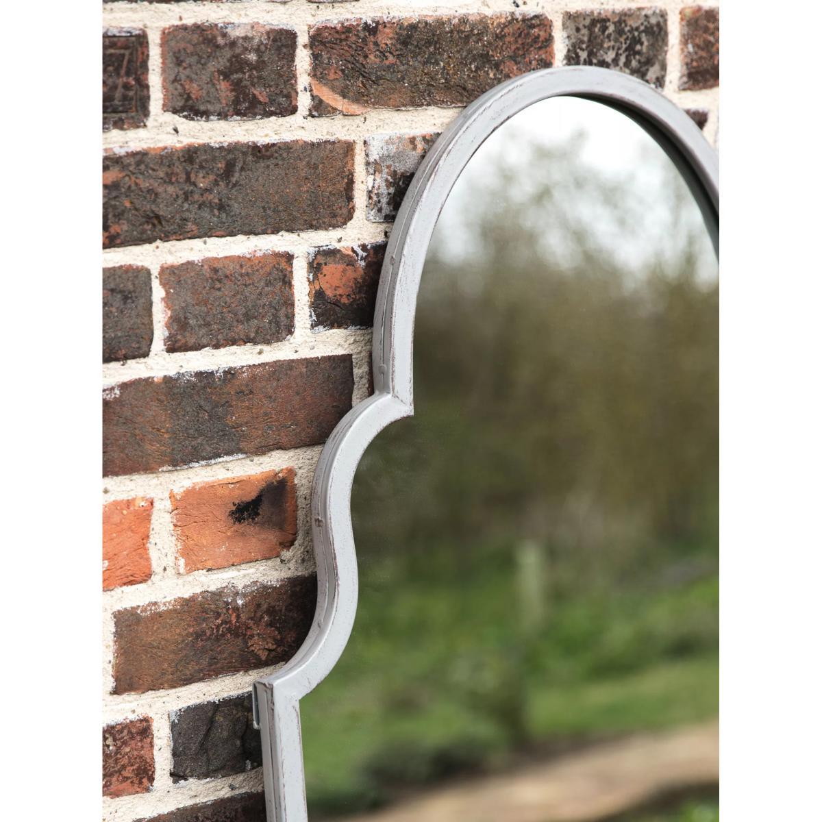 Moroccan Nights Metal Frame Indoor/Outdoor Wall Mirror, 159 x 61cm, Grey – image 8