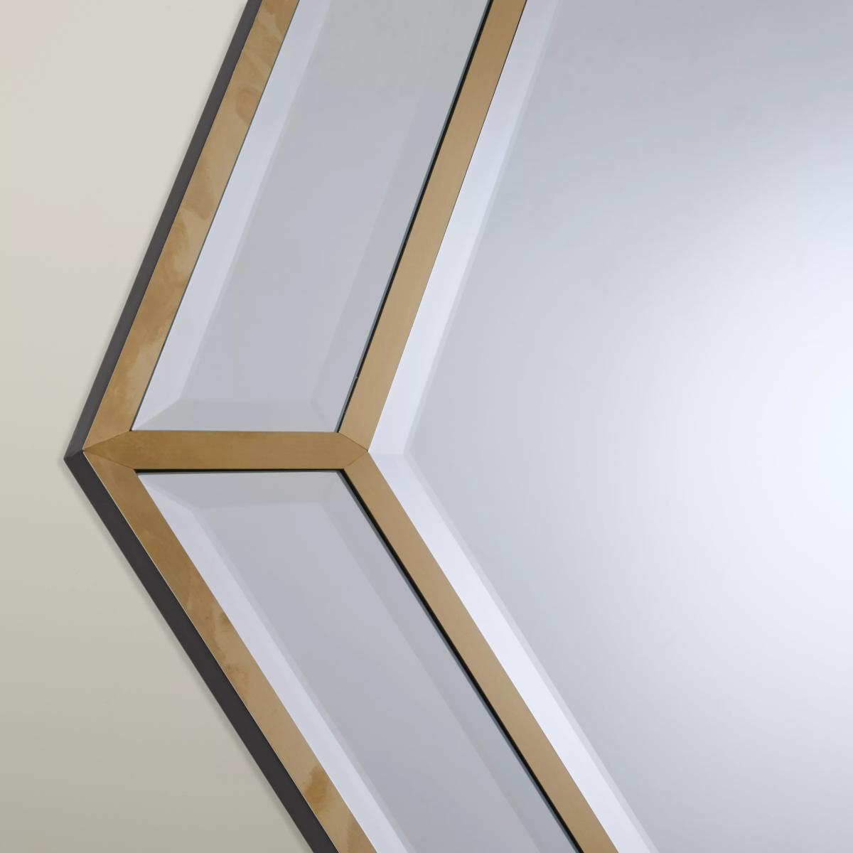 John Lewis & Partners Deco Hexagon Wall Mirror, 103 x 89cm, Gold – image 3