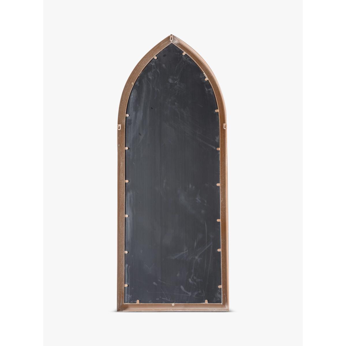Church Arch Window Metal Frame Indoor/Outdoor Wall Mirror, 152.5 x 59.5cm, Taupe – image 3