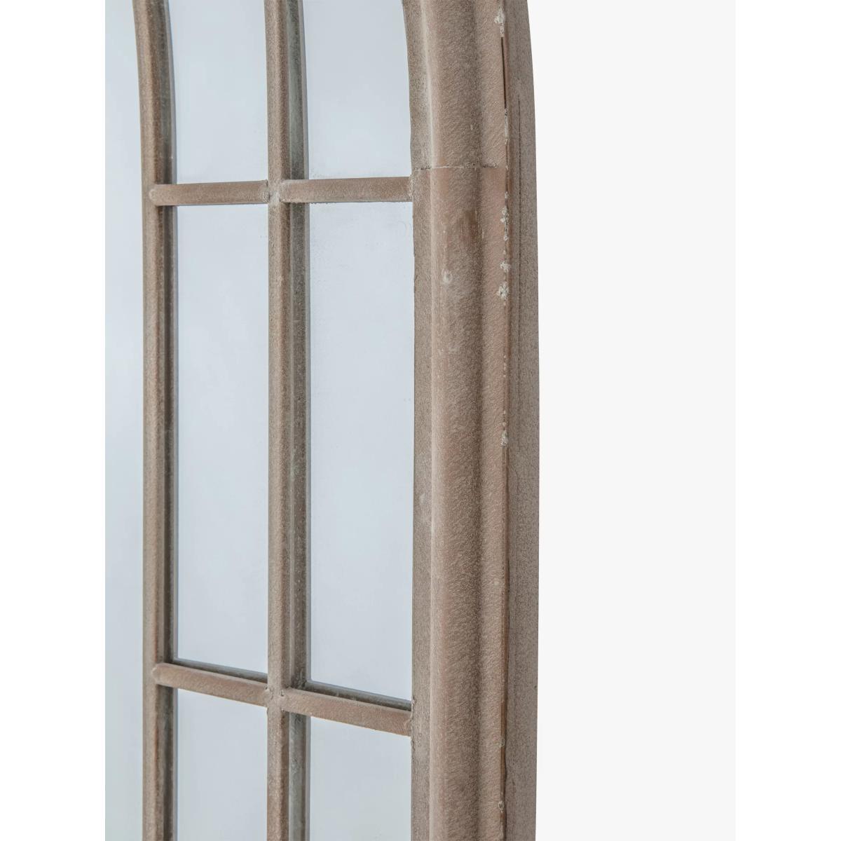Church Arch Window Metal Frame Indoor/Outdoor Wall Mirror, 152.5 x 59.5cm, Taupe – image 4