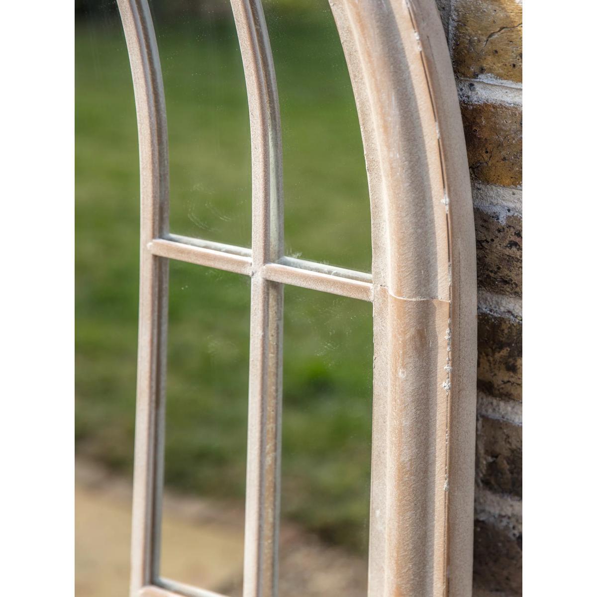 Church Arch Window Metal Frame Indoor/Outdoor Wall Mirror, 152.5 x 59.5cm, Taupe – image 8