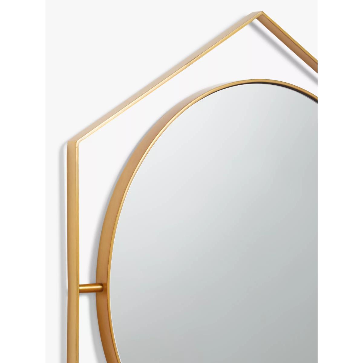 John Lewis & Partners + Swoon Beauvoir Hexagon Metal Frame Wall Mirror, 75 x 65cm, Gold – image 3