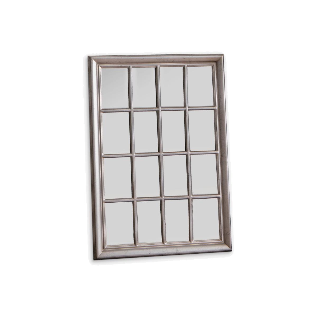 Ashmore Rectangular Window Frame Wall Mirror, 106 x 75.5cm, Silver – image 1