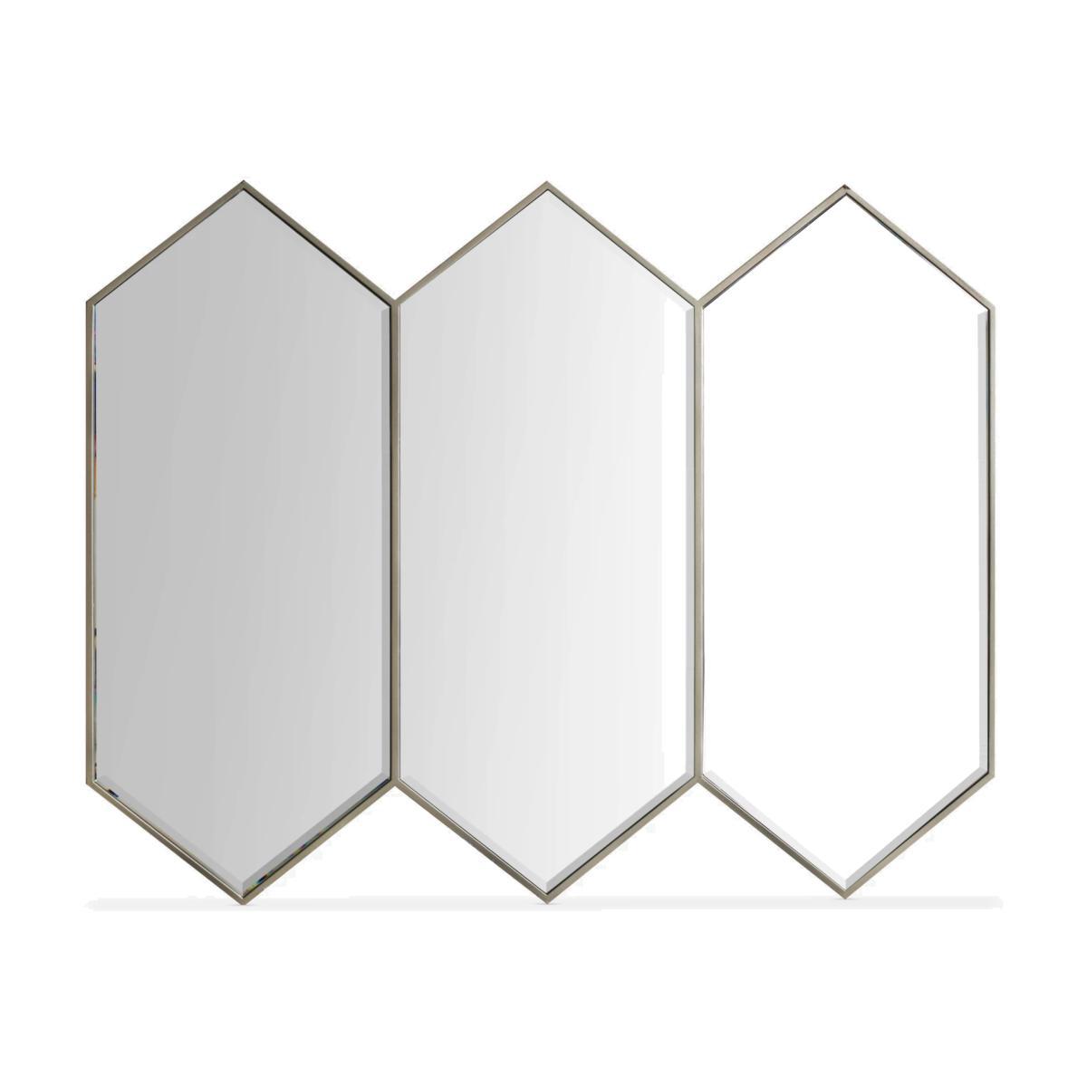 Triple Hexagon Wall Mirror, 100 x 83cm, Grey – image 1