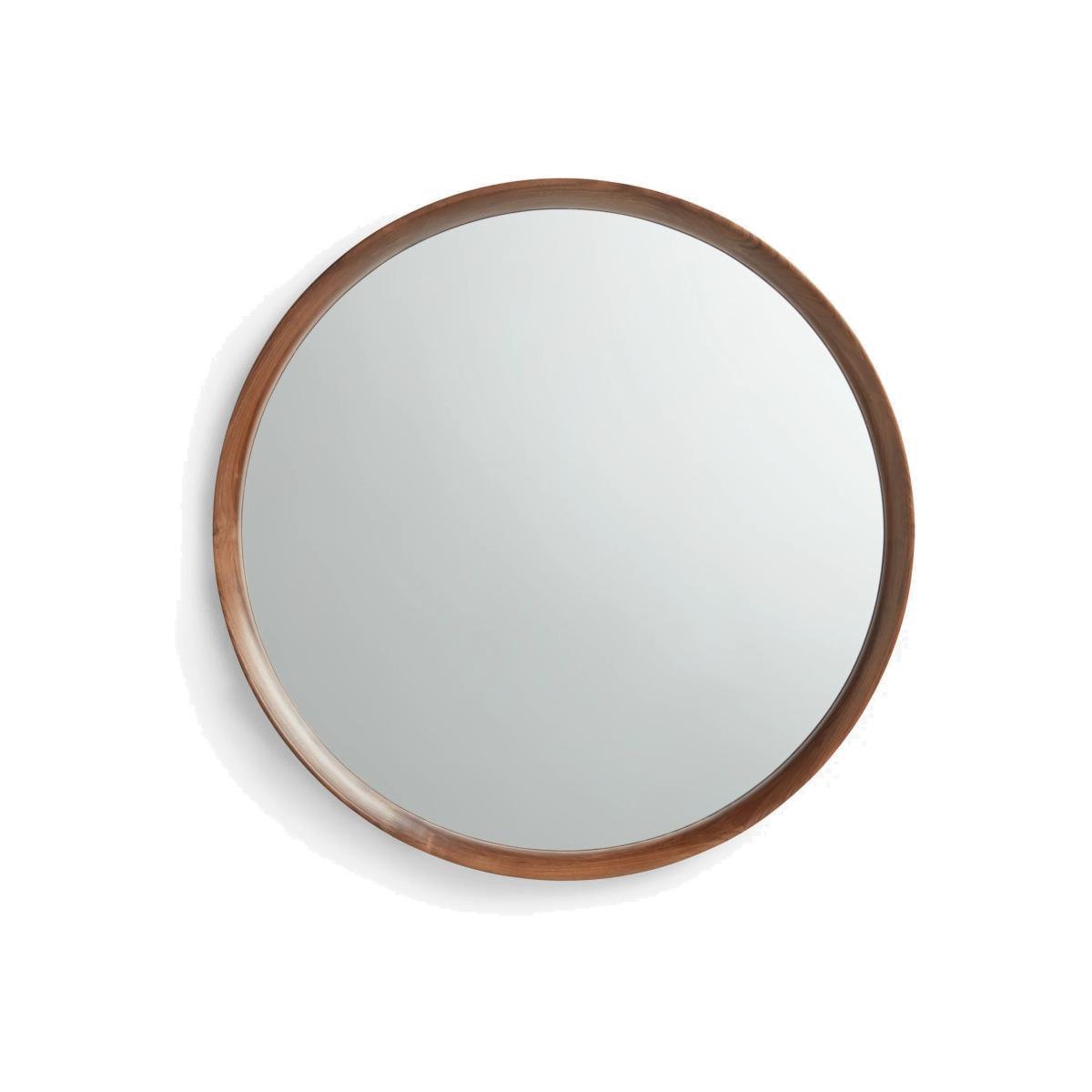 John Lewis & Partners Astrid Round Mirror, Walnut Wood, 64cm – image 1
