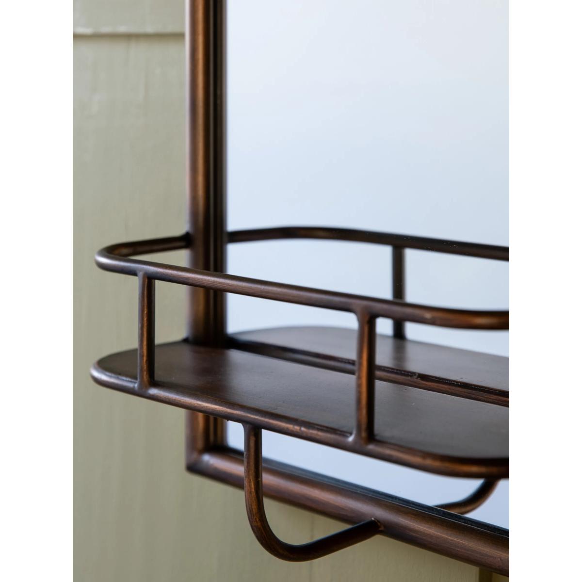 Gallery Direct Milton Rectangular Metal Wall Mirror & Shelf, 48 x 30cm – image 3