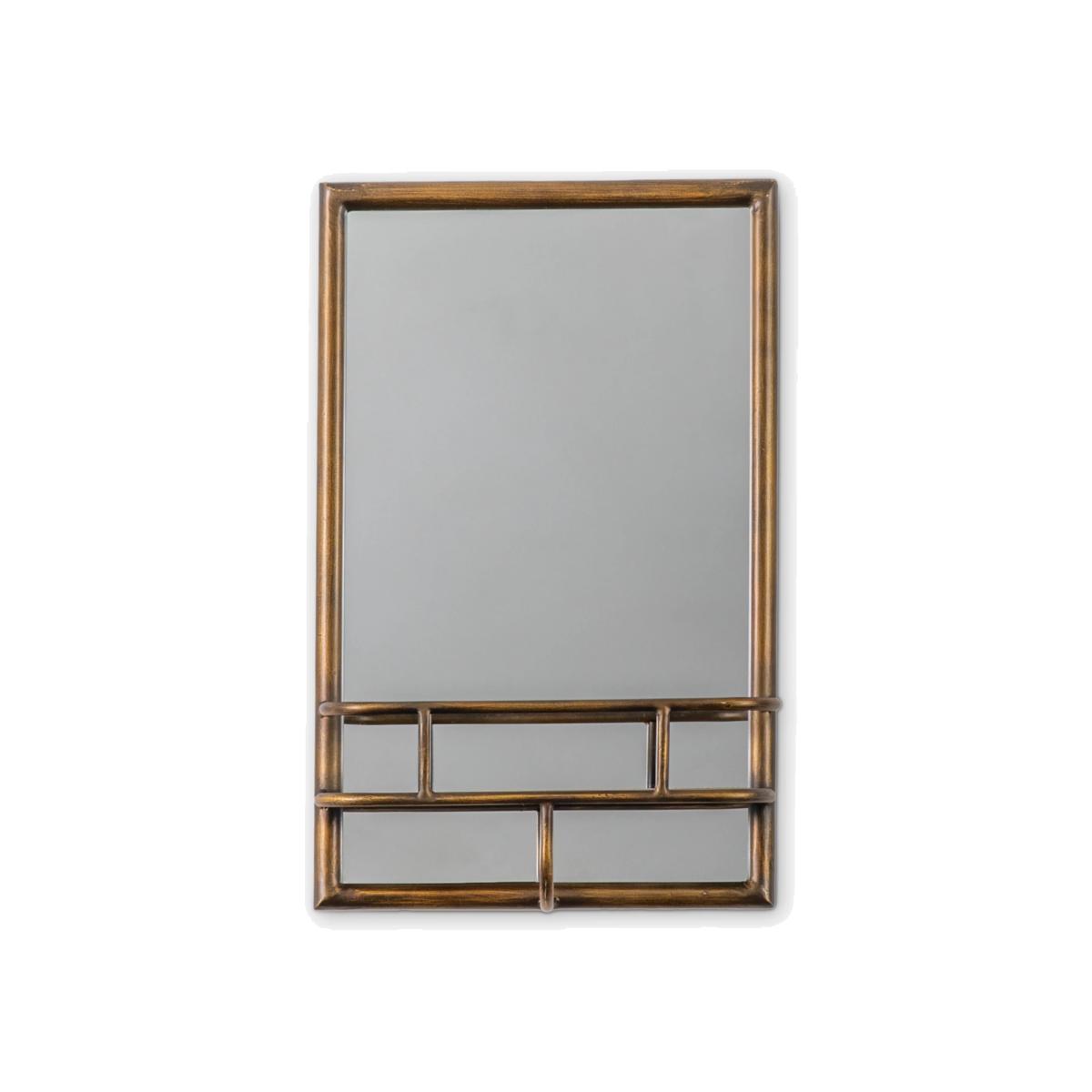 Gallery Direct Milton Rectangular Metal Wall Mirror & Shelf, 48 x 30cm – image 1