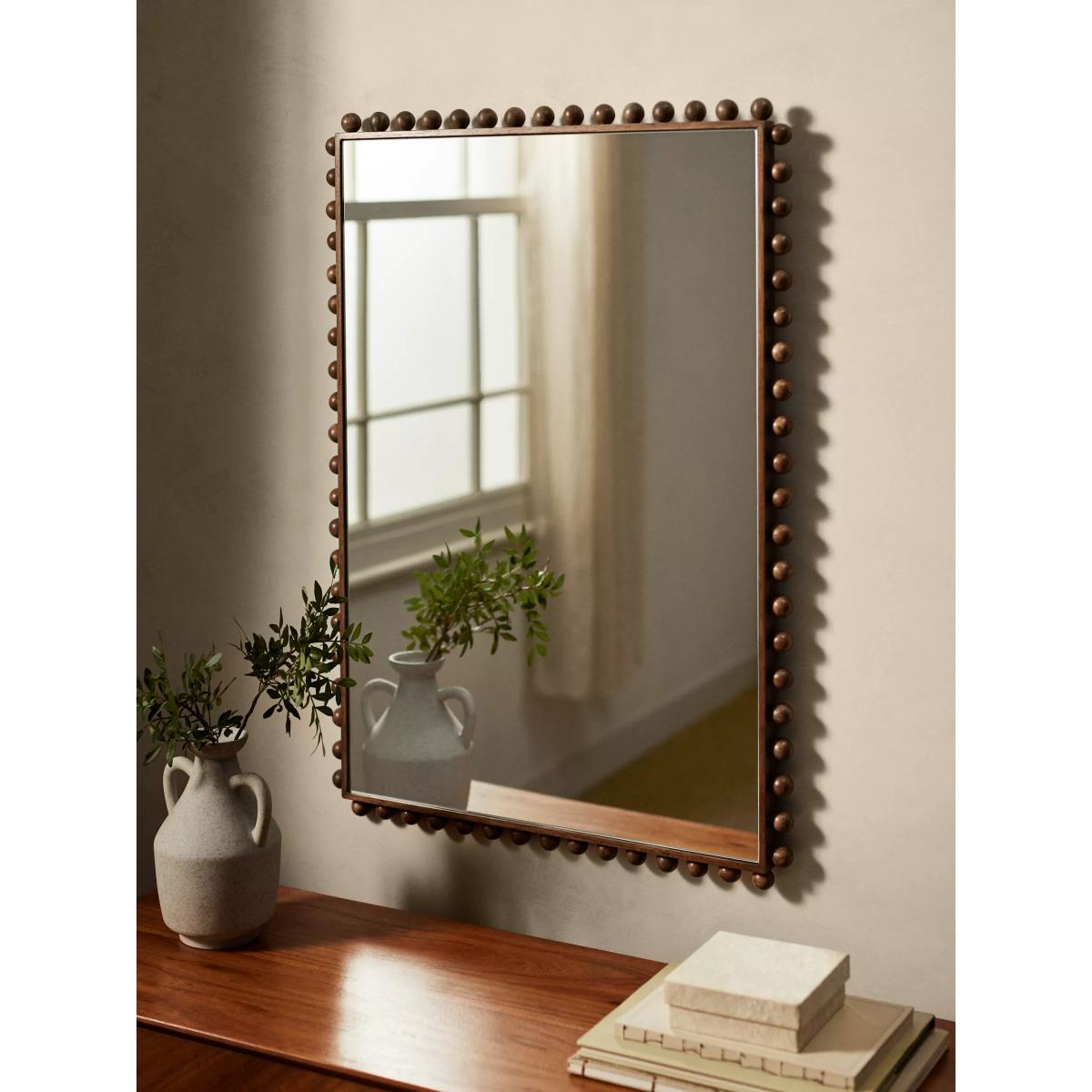 John Lewis Bobbin Rectangular Wood Frame Wall Mirror, 85 x 60cm, Natural – image 3