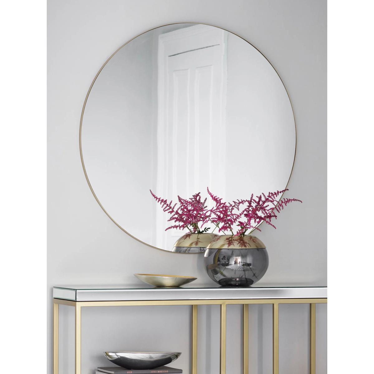 Hayle Round Metal Frame Mirror, 100cm – image 2