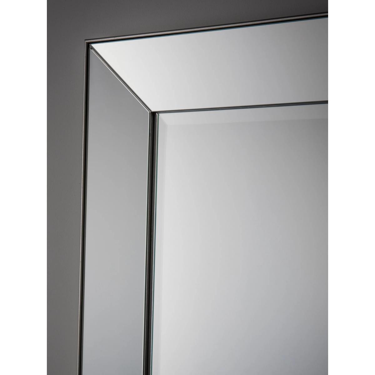 Bertoni Rectangular Glass Frame Mirror, 109 x 81cm, Silver – image 3