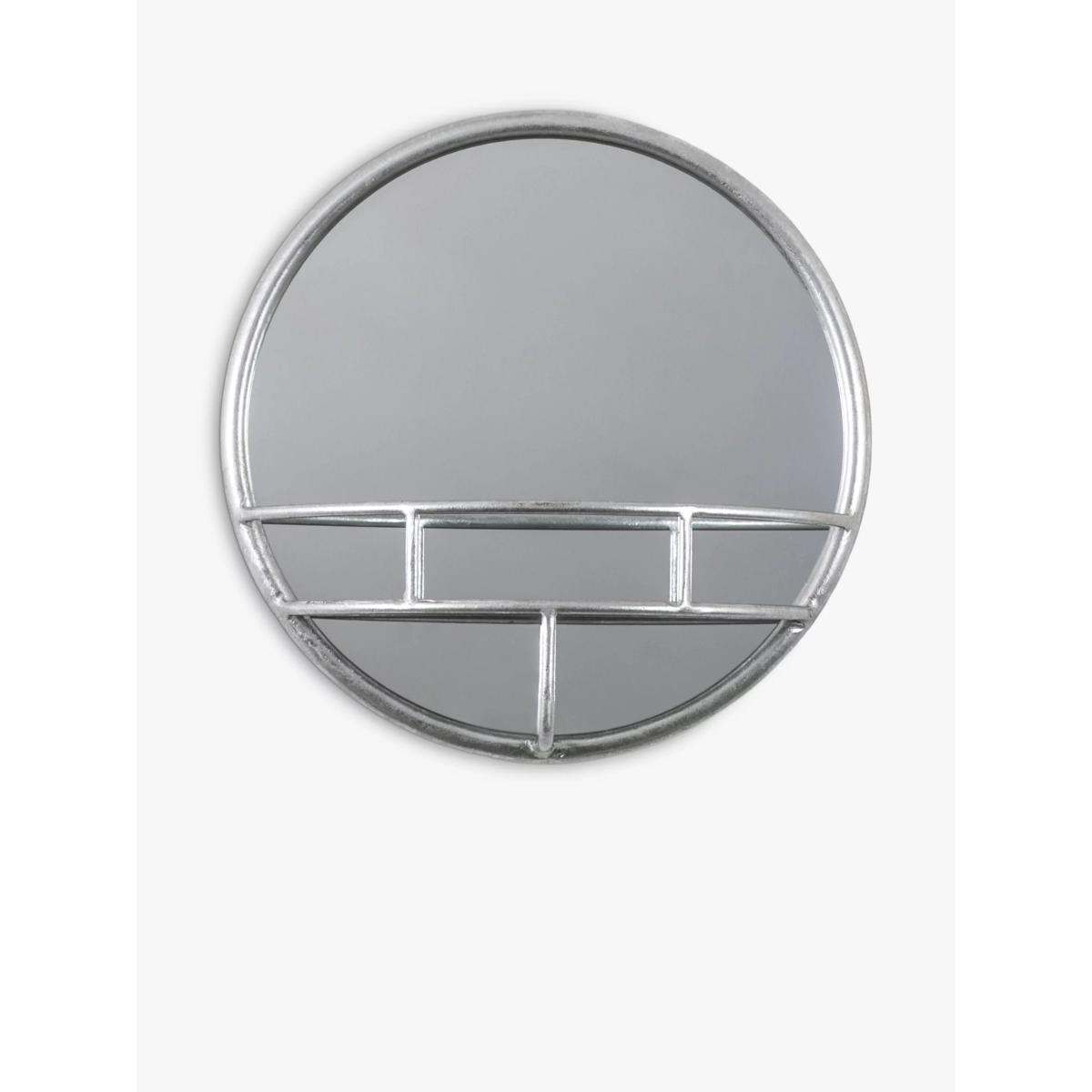 Gallery Direct Milton Round Metal Wall Mirror & Shelf, 40cm – image 2