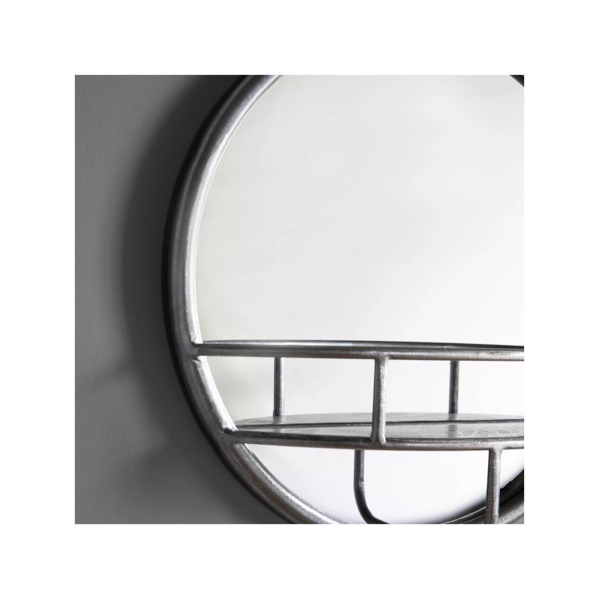 Gallery Direct Milton Round Metal Wall Mirror & Shelf, 40cm – image 4