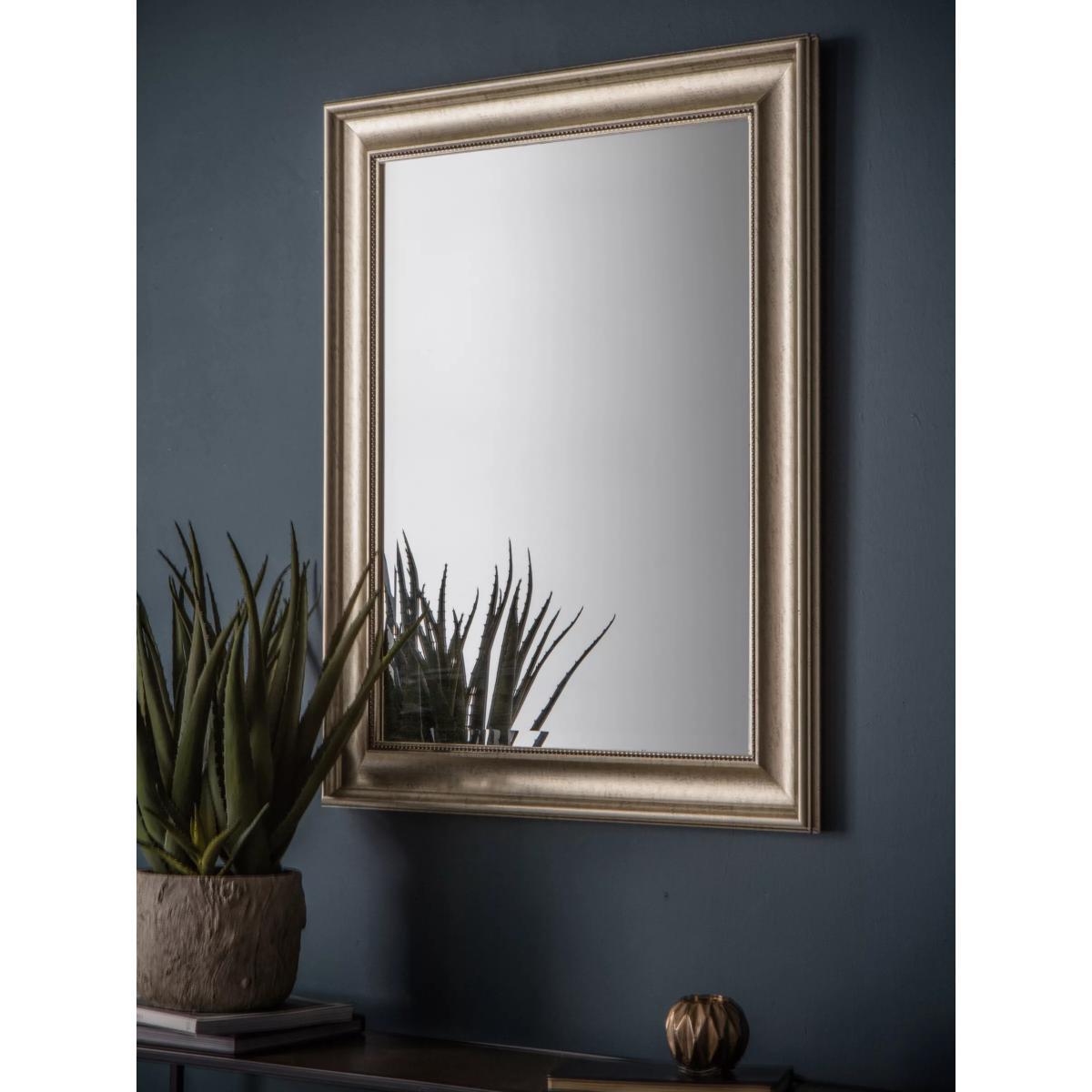Presley Rectangular Wall Mirror, Antique Silver – image 2