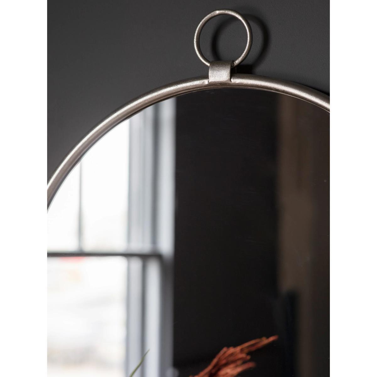 Bayswater Round Metal Frame Wall Mirror, 61cm, Silver – image 3